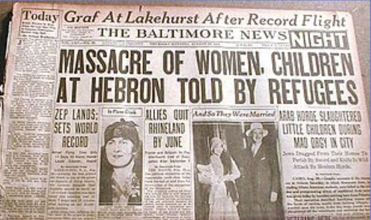 Hebron massacre newspaper